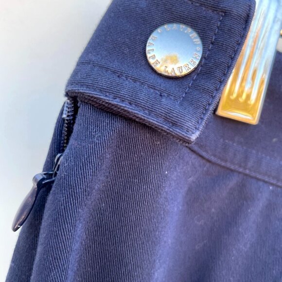 Lauren Ralph Lauren Cargo Pencil Skirt Size 6 Navy Blue Zippered Pockets - Picture 4 of 6